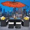 Costway 10' Hanging Solar LED Umbrella Patio Sun Shade Offset Market W/Base Orange